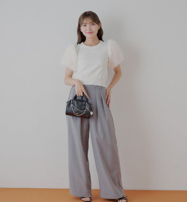  「袖ファー付パフニット」|ニット・セーター|