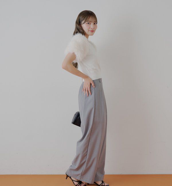  「袖ファー付パフニット」|ニット・セーター|