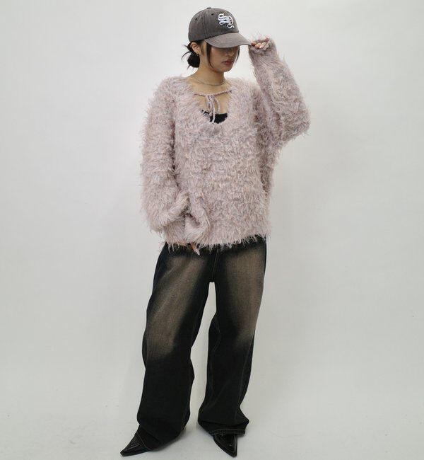  「モヘアライクリボンニット」|ニット・セーター|
