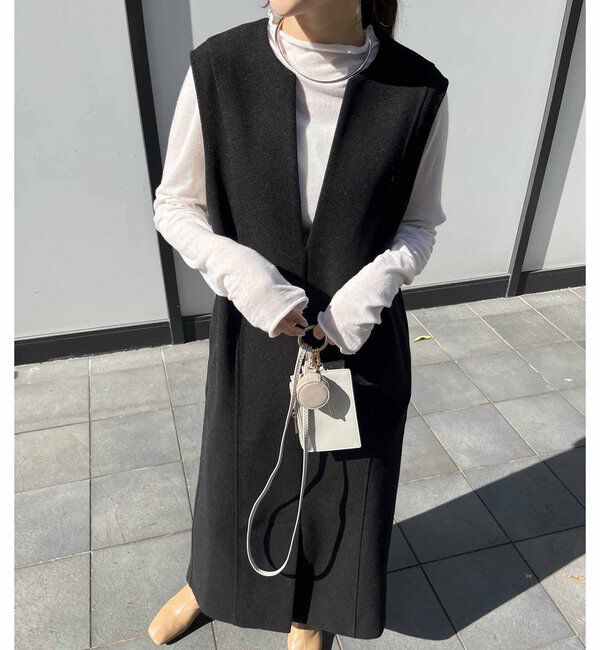  「ストレッチメルトンワンピース」|ワンピース|ブラック