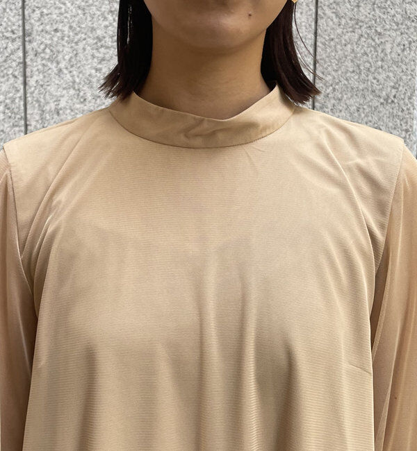  「【オケージョン】【サイズ展開あり】チュールハイネックワンピース」|ワンピース|