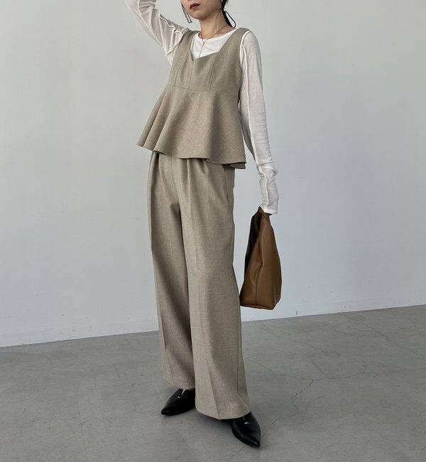  「【C.L】【セットアップ対応】マーベルトタックパンツ」|チノ|