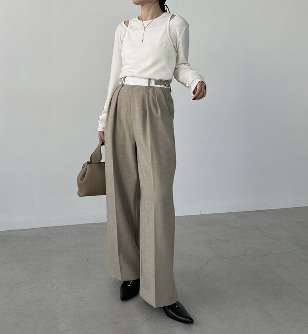  「【C.L】【セットアップ対応】マーベルトタックパンツ」|チノ|