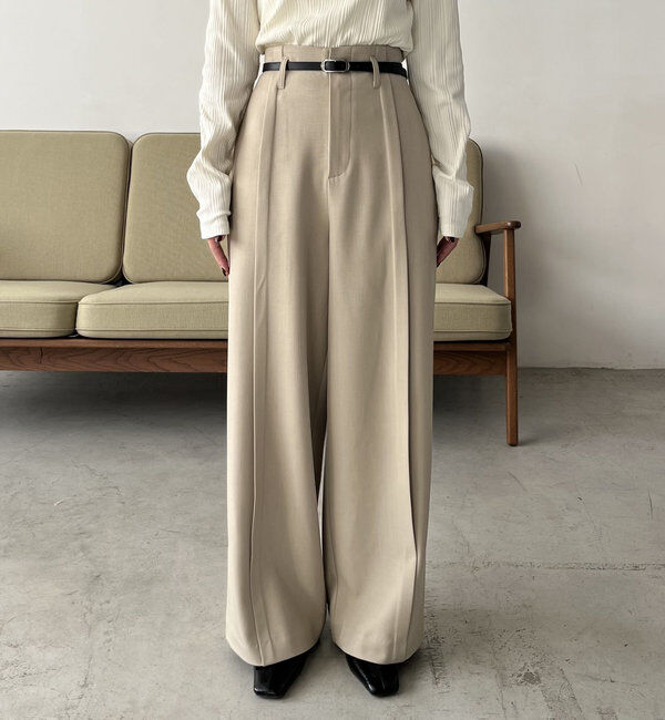  「ベルトSETセンタータックパンツ」|チノ|