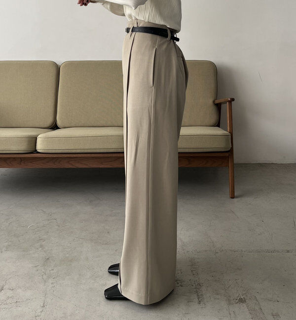  「ベルトSETセンタータックパンツ」|チノ|