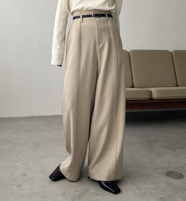  「ベルトSETセンタータックパンツ」|チノ|
