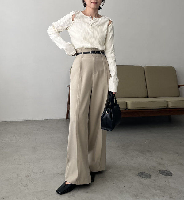  「ベルトSETセンタータックパンツ」|チノ|