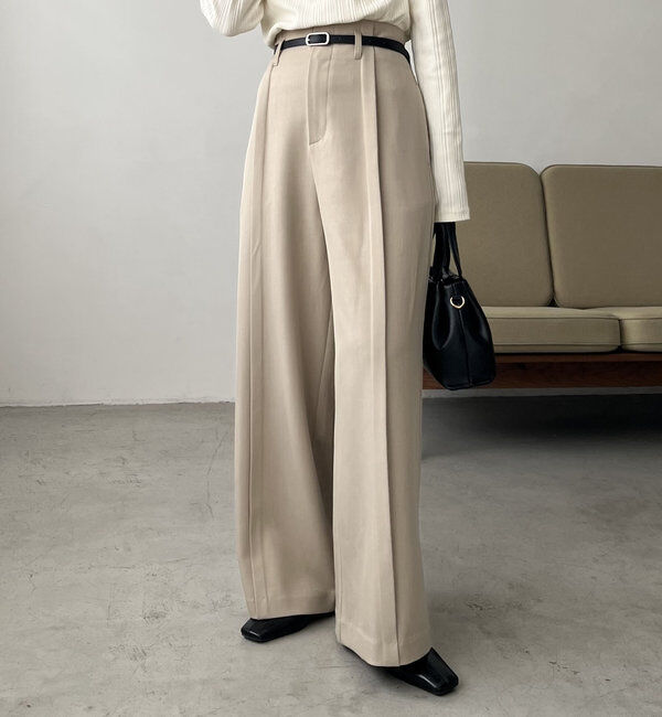  「ベルトSETセンタータックパンツ」|チノ|