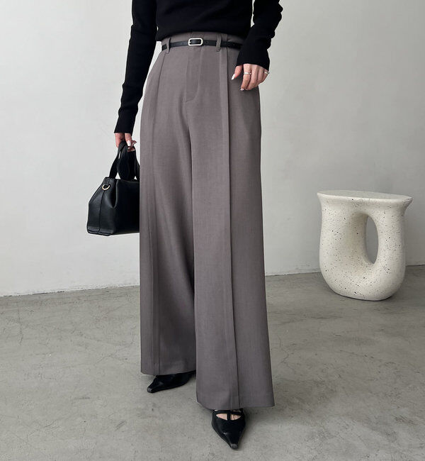  「ベルトSETセンタータックパンツ」|チノ|