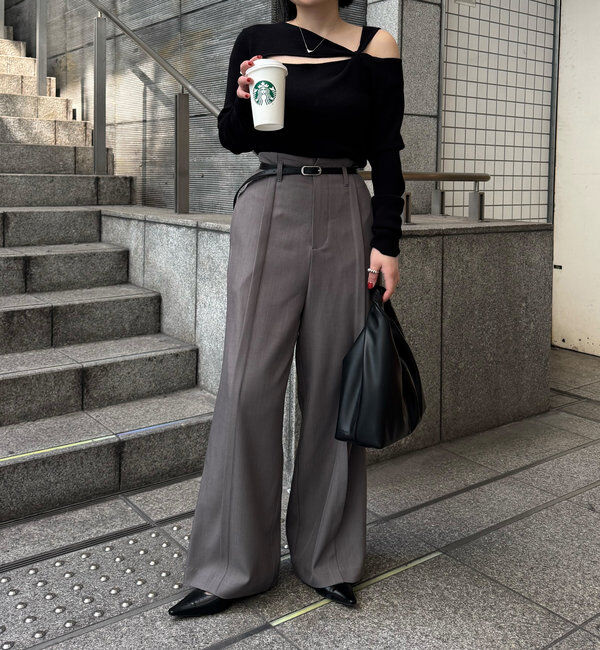  「ベルトSETセンタータックパンツ」|チノ|