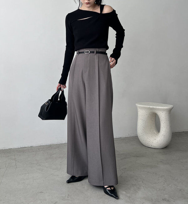  「ベルトSETセンタータックパンツ」|チノ|