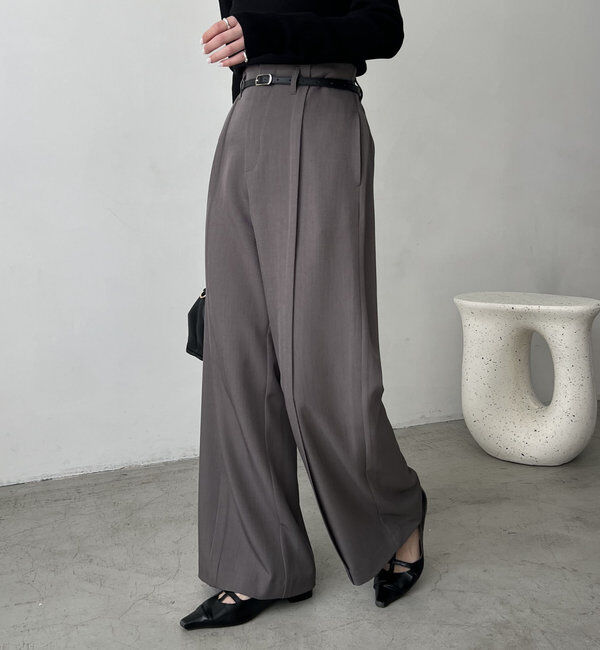  「ベルトSETセンタータックパンツ」|チノ|