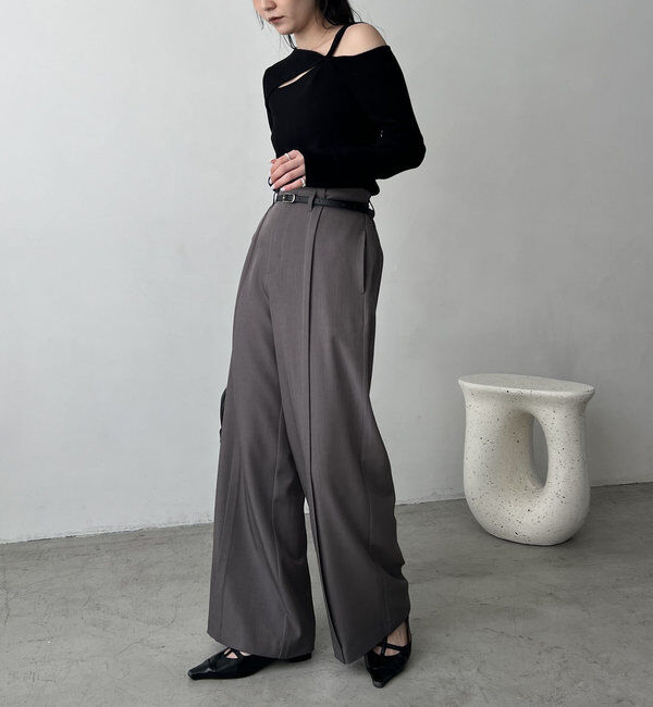  「ベルトSETセンタータックパンツ」|チノ|