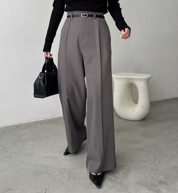  「ベルトSETセンタータックパンツ」|チノ|