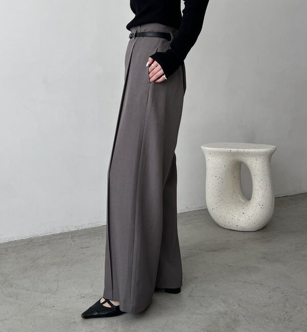  「ベルトSETセンタータックパンツ」|チノ|