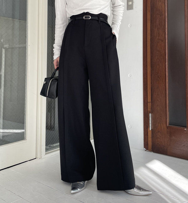  「ベルトSETセンタータックパンツ」|チノ|