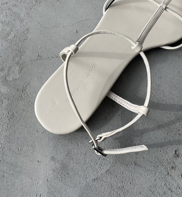  「Tストラップフラットサンダル」|サンダル|