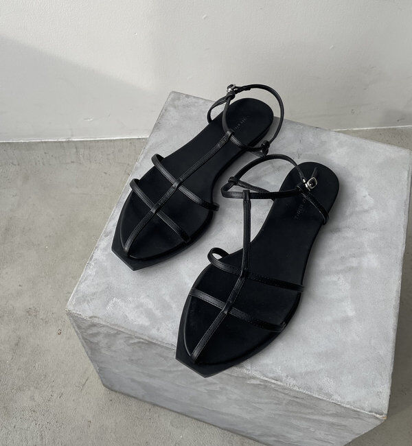  「Tストラップフラットサンダル」|サンダル|