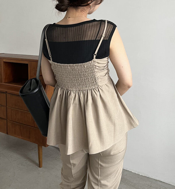  「【着回し力抜群！セットアイテム】パンツSETペプラムキャミ」|その他|