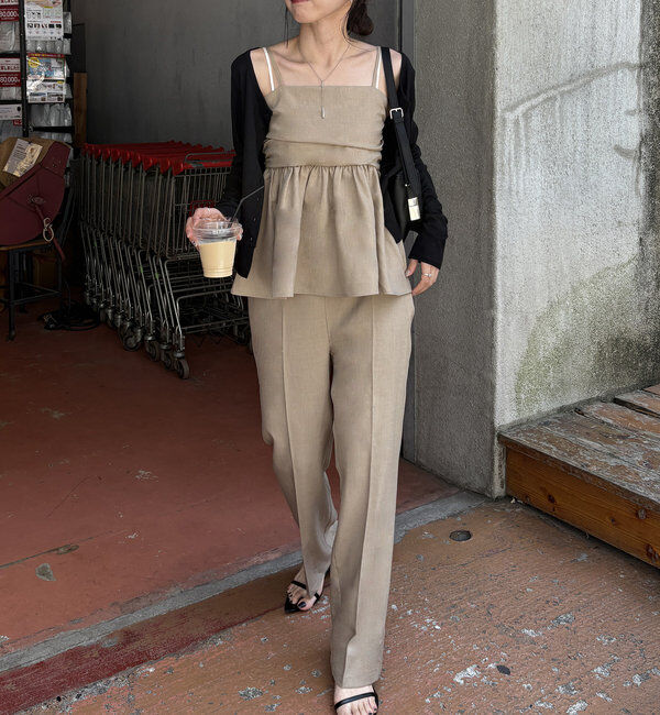  「【着回し力抜群！セットアイテム】パンツSETペプラムキャミ」|その他|