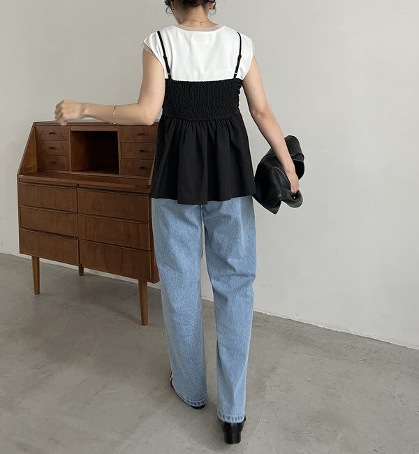  「【着回し力抜群！セットアイテム】パンツSETペプラムキャミ」|その他|