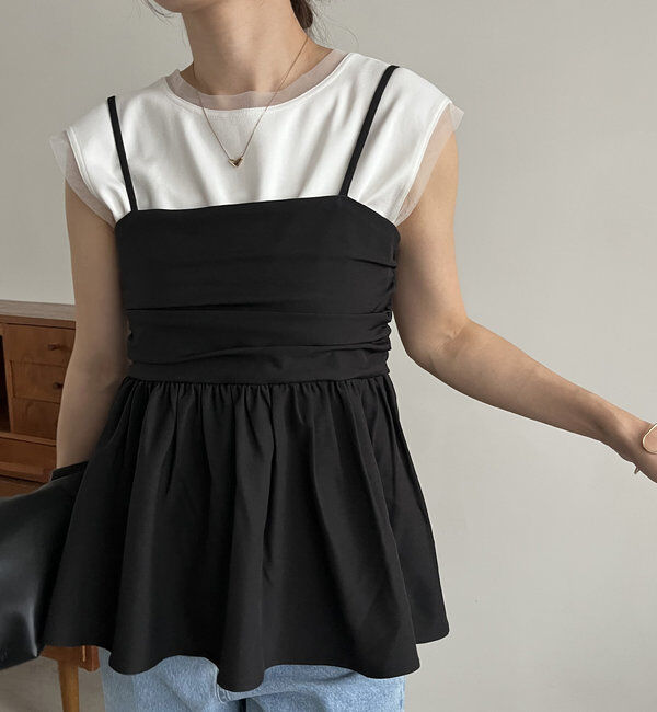  「【着回し力抜群！セットアイテム】パンツSETペプラムキャミ」|その他|