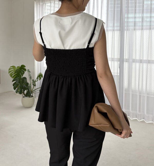  「【着回し力抜群！セットアイテム】パンツSETペプラムキャミ」|その他|