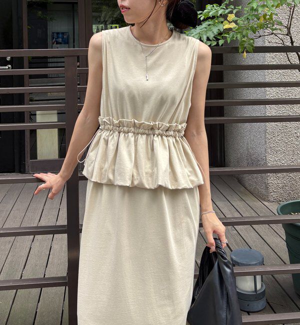  「【低身長サイズあり】バルーンペプラムワンピース」|ワンピース|