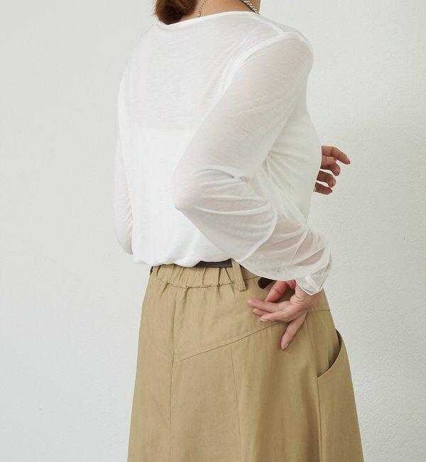  「【1枚でもレイヤードでも〇】袖シアーカットソー」|Tシャツ・カットソー|