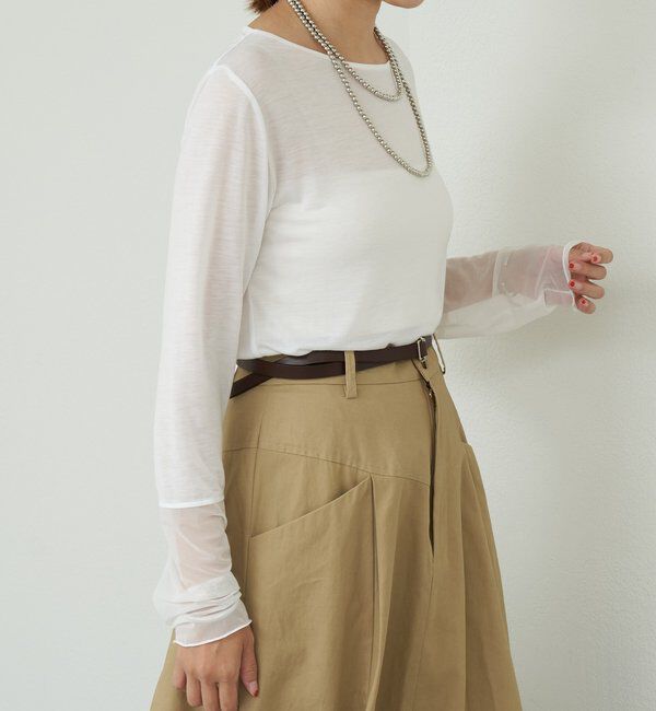  「【1枚でもレイヤードでも〇】袖シアーカットソー」|Tシャツ・カットソー|