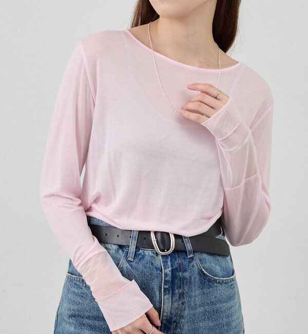  「【1枚でもレイヤードでも〇】袖シアーカットソー」|Tシャツ・カットソー|