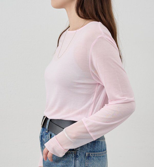  「【1枚でもレイヤードでも〇】袖シアーカットソー」|Tシャツ・カットソー|