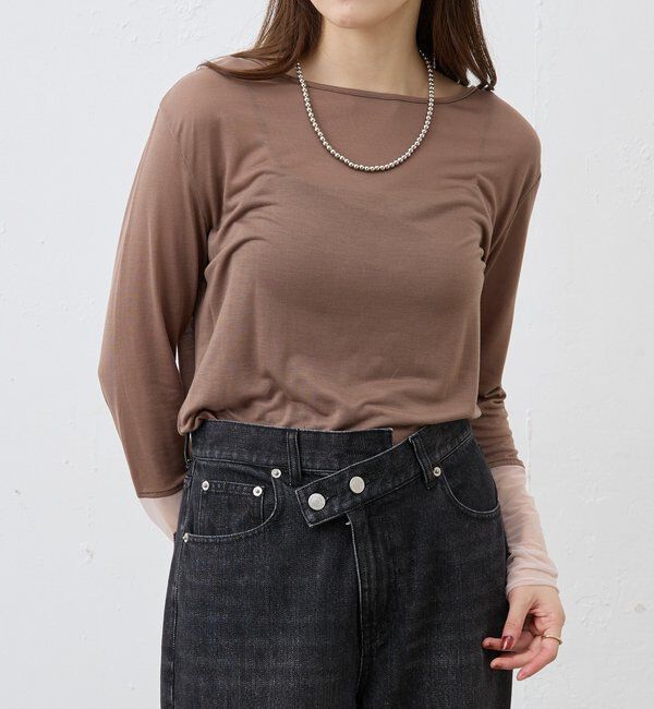  「【1枚でもレイヤードでも〇】袖シアーカットソー」|Tシャツ・カットソー|