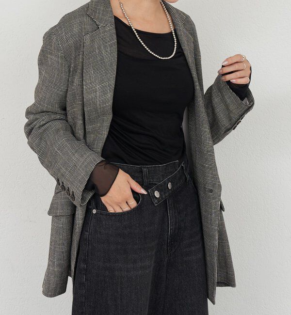  「【1枚でもレイヤードでも〇】袖シアーカットソー」|Tシャツ・カットソー|