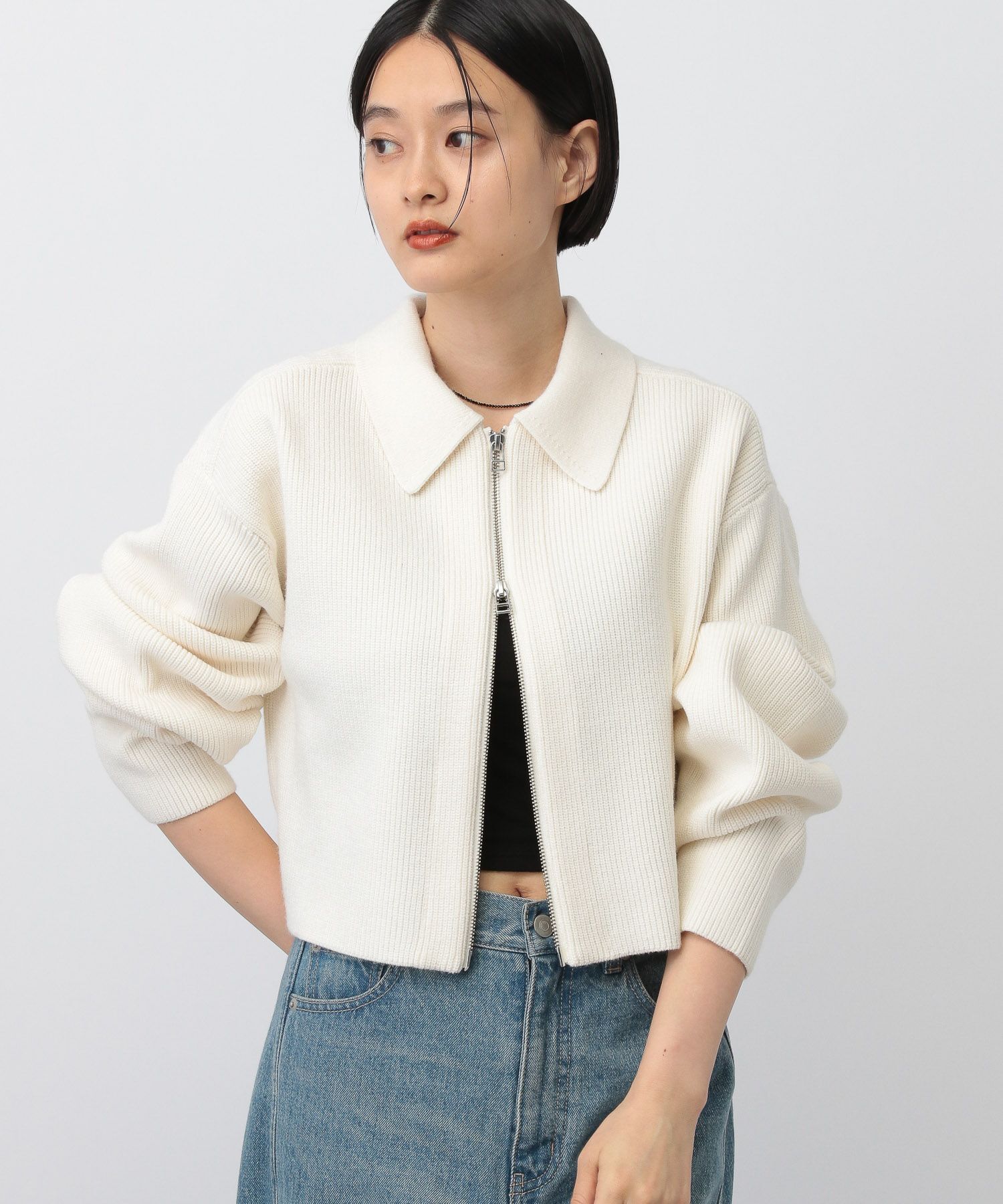 A part by 「エリZIPカーディガン」|ニット・セーター|