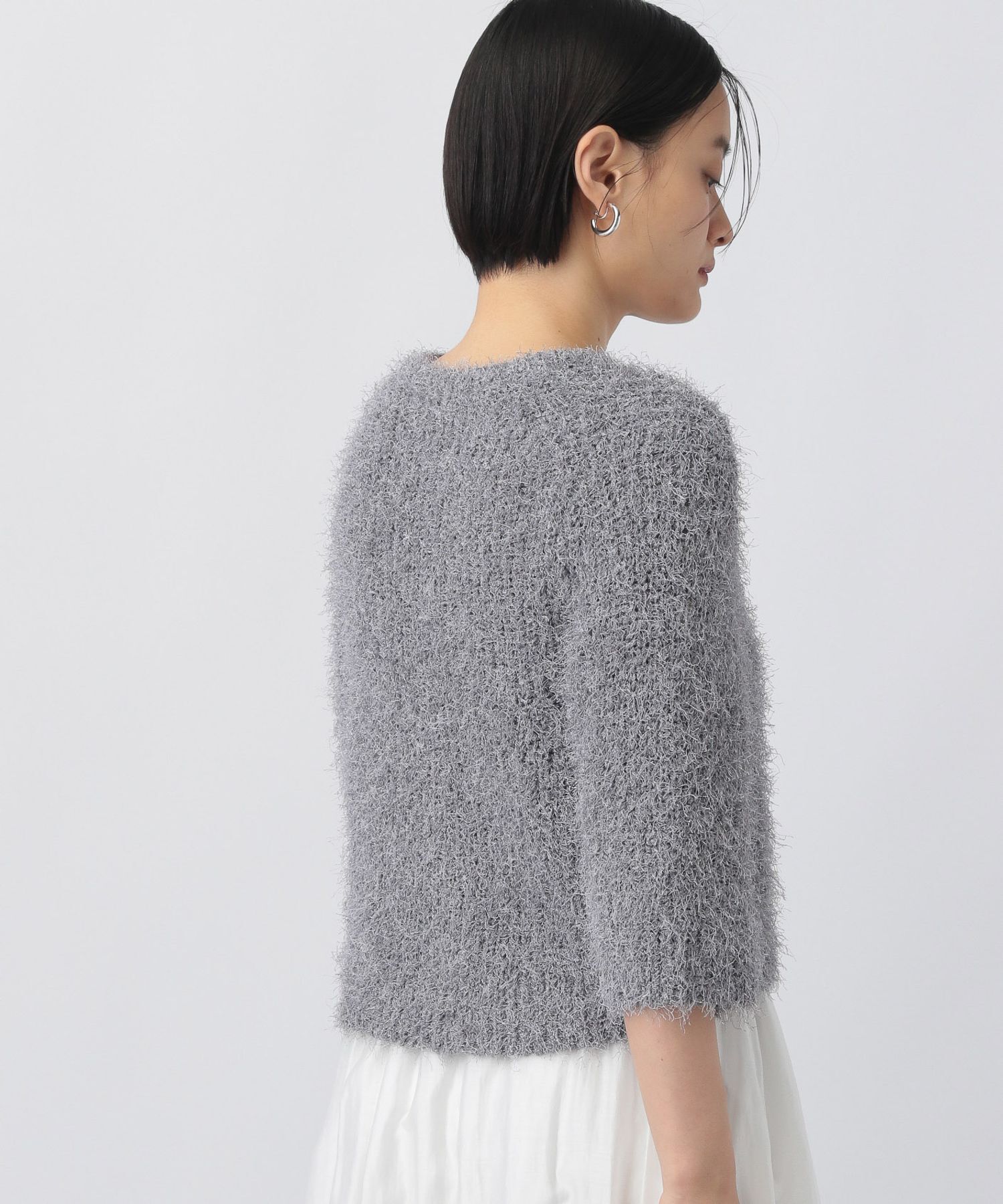 A part by 「ラメフェザーカーディガン_半袖」|ニット・セーター|