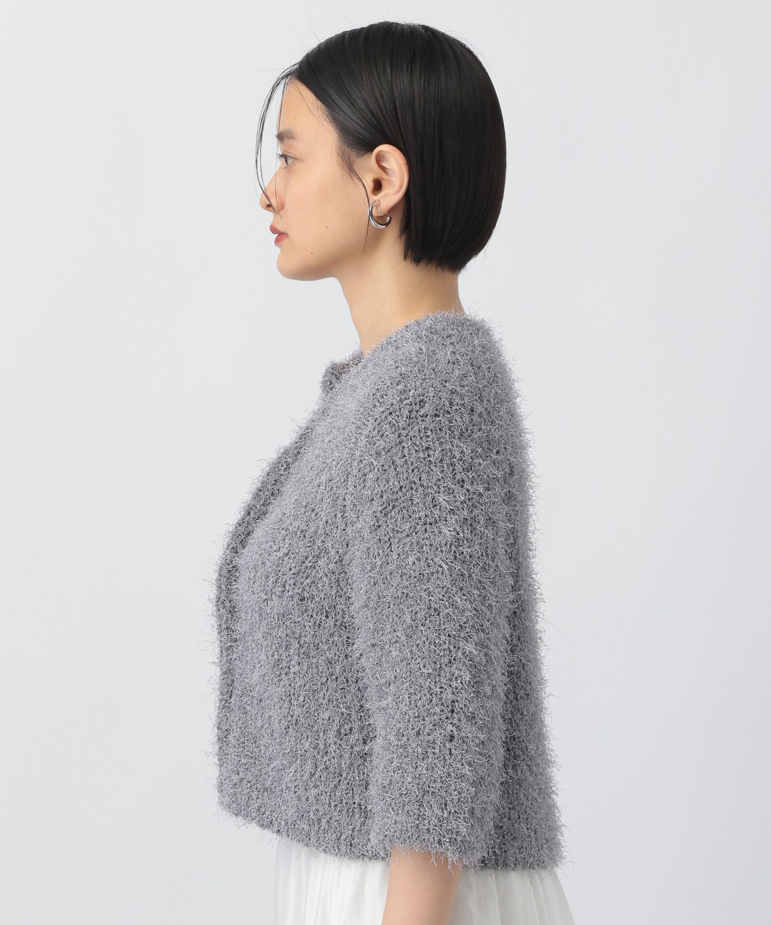 A part by 「ラメフェザーカーディガン_半袖」|ニット・セーター|