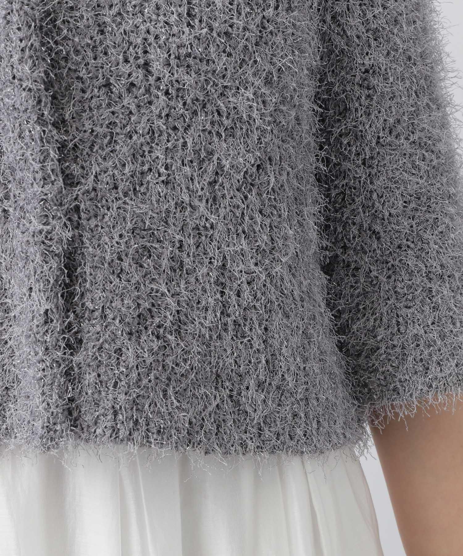 A part by 「ラメフェザーカーディガン_半袖」|ニット・セーター|