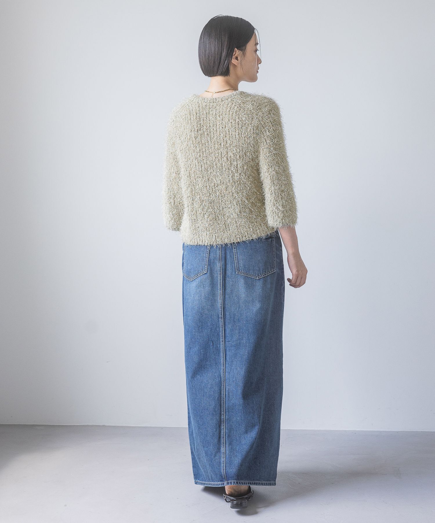 A part by 「ラメフェザーカーディガン_半袖」|ニット・セーター|