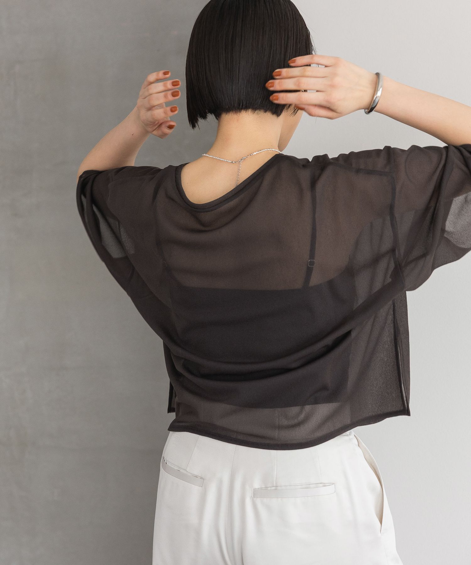 A part by 「シアーBIGプルオーバー_5分袖」|Tシャツ・カットソー|