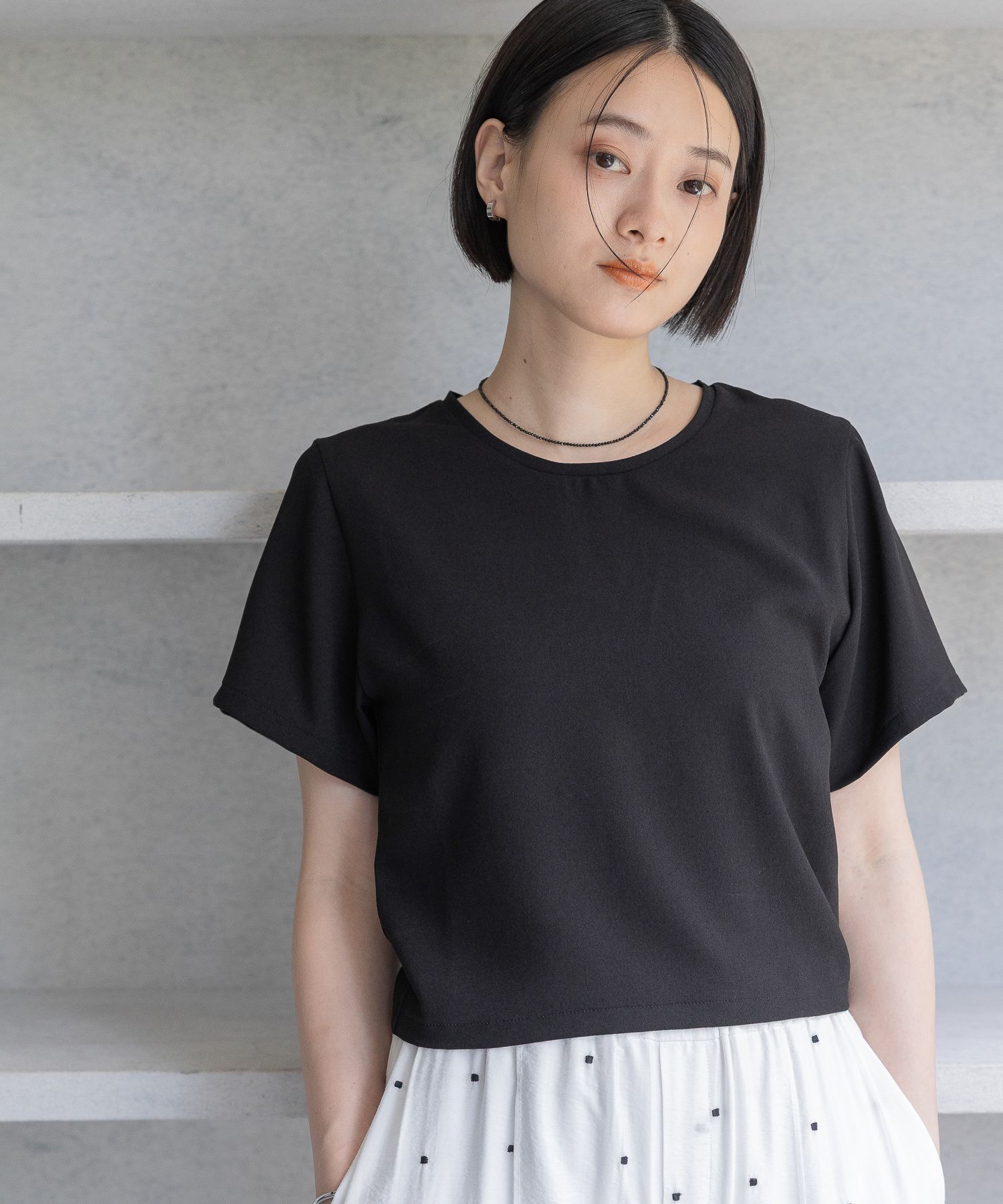 A part by 「ソフトジョーゼットＴ」|Tシャツ・カットソー|ブラック