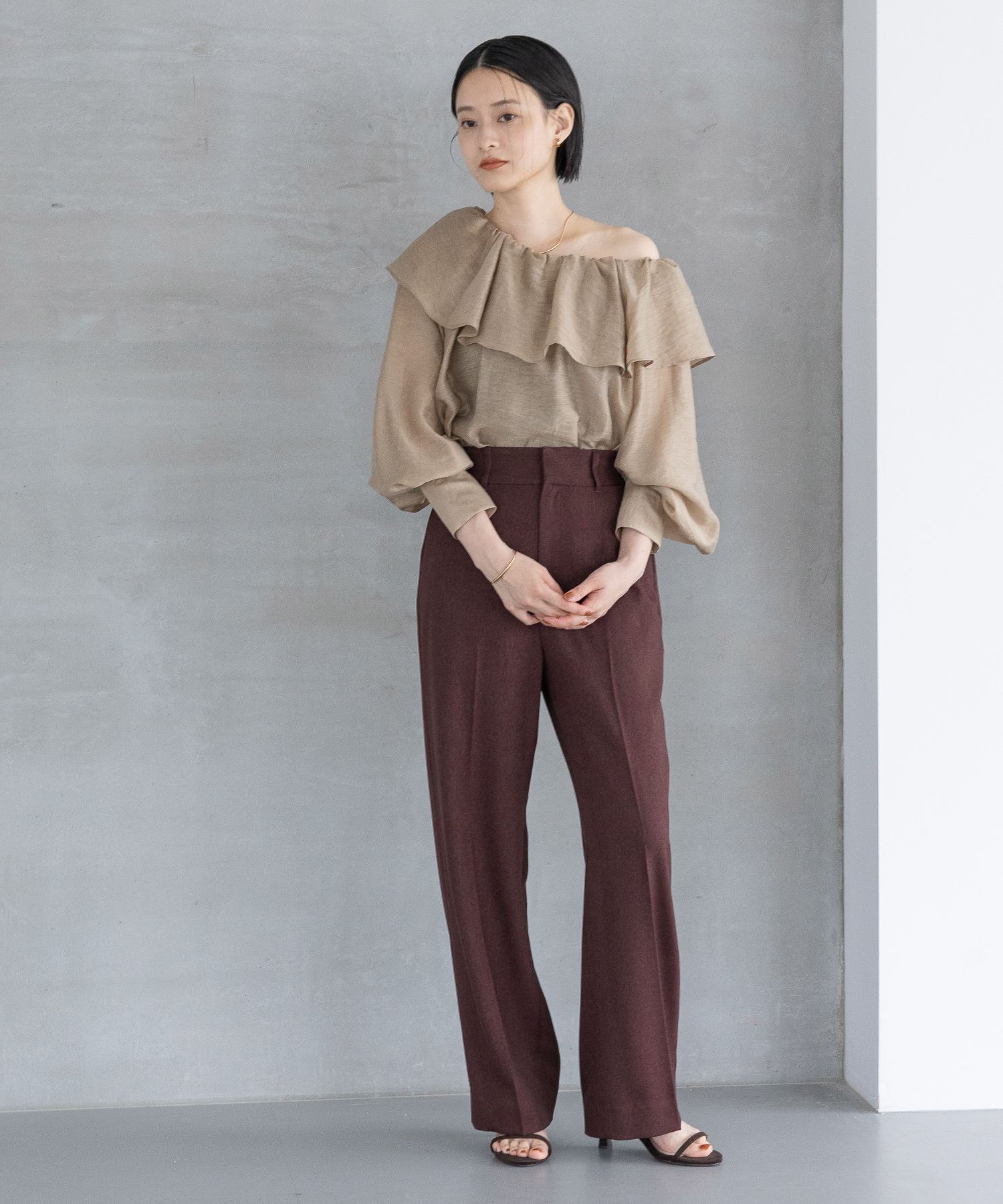 A part by 「【セットアップ対応】Ｗライクストレートパンツ」|スラックス|