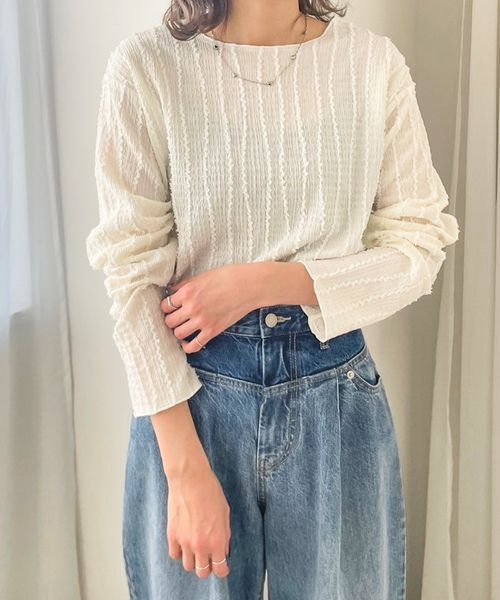 LOWRYS FARM「ジャガードフリンジＬＳ」|Tシャツ・カットソー|NTL