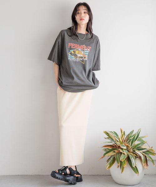 LOWRYS FARM「カットリブタイトスカート」|スカート|