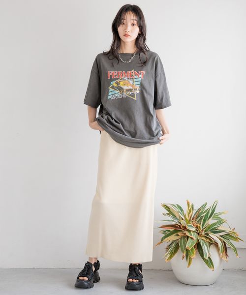 LOWRYS FARM「カットリブタイトスカート」|スカート|