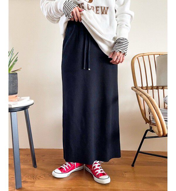 LOWRYS FARM「カットリブタイトスカート」|スカート|BLK