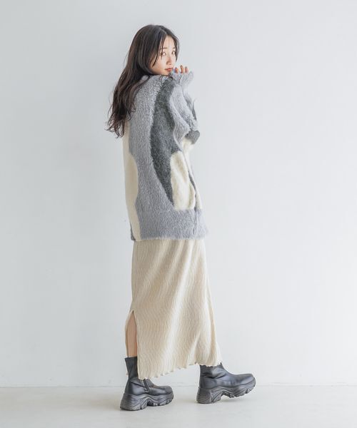 LOWRYS FARM「シャイニーベロアタイトスカート」|スカート|