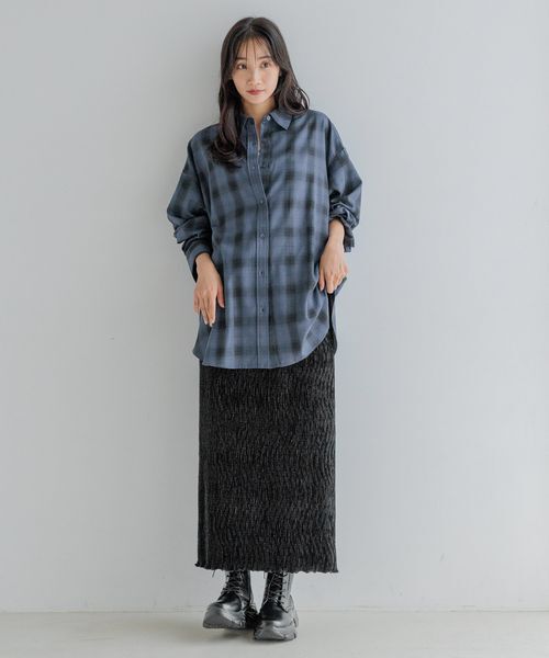 LOWRYS FARM「シャイニーベロアタイトスカート」|スカート|