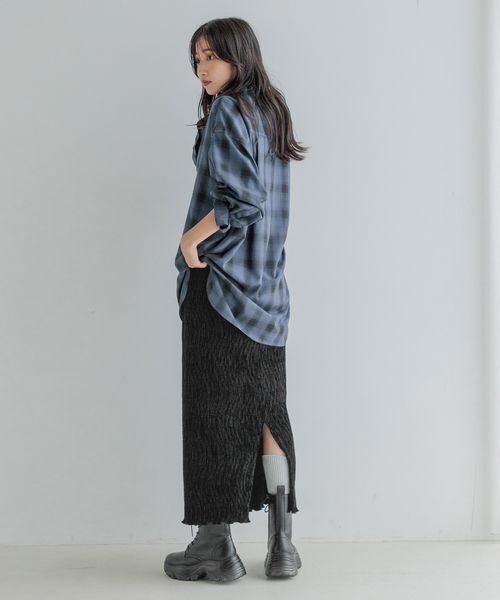 LOWRYS FARM「シャイニーベロアタイトスカート」|スカート|