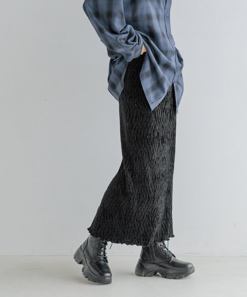 LOWRYS FARM「シャイニーベロアタイトスカート」|スカート|